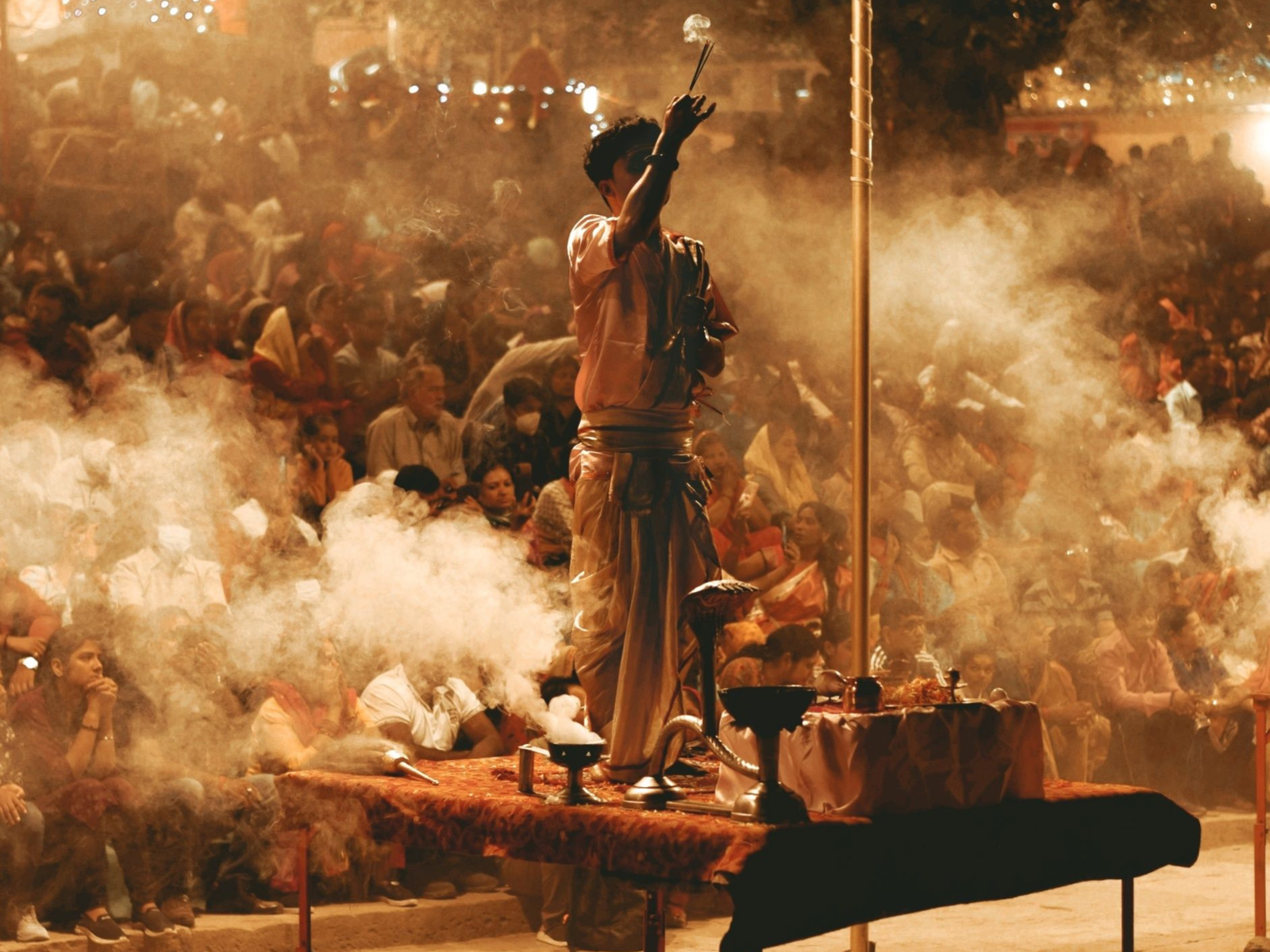 Ganga Aarti ceremony on the ghats of Varanasi